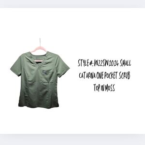 Catarina One Pocket Scrub Top in Moss